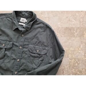 Flint and Tinder Classic Fit Utility Shirt Mens Large Gray Cotton Button Down